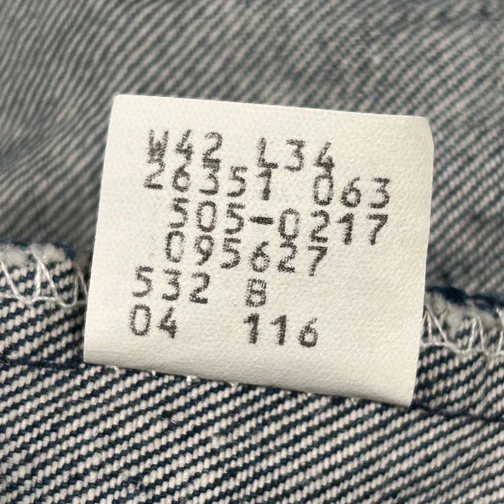 NWOT VTG Levi's 505 80's 0217 Raw Rigid Denim Jeans 42x34 Made in USA Blank Tab
